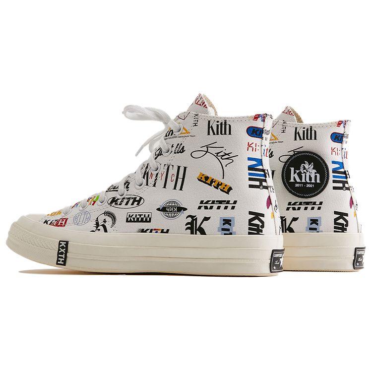 Kith x Converse Chuck 70 High 10° Anniversario - Sneakers Unisex Bianche Campione Multi Egret X40552-CT219U-21S01