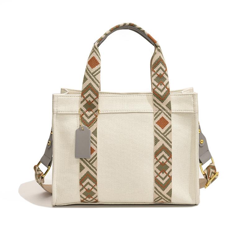 Large capacity canvas tote bag women's new high-end texture handbag fashionable shoulder messenger bag