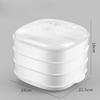 Plastic Vegetable Steamer with Lid for Kitchen Use (Transparent White, 3rd Floor)