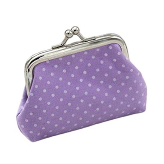 Women Coin Purse, Polka Dot Printing Mini Lightweight Pouch, Pocket Size Kiss Lock Coin Pouch, for Coins Earrings Hair Ties Small Items