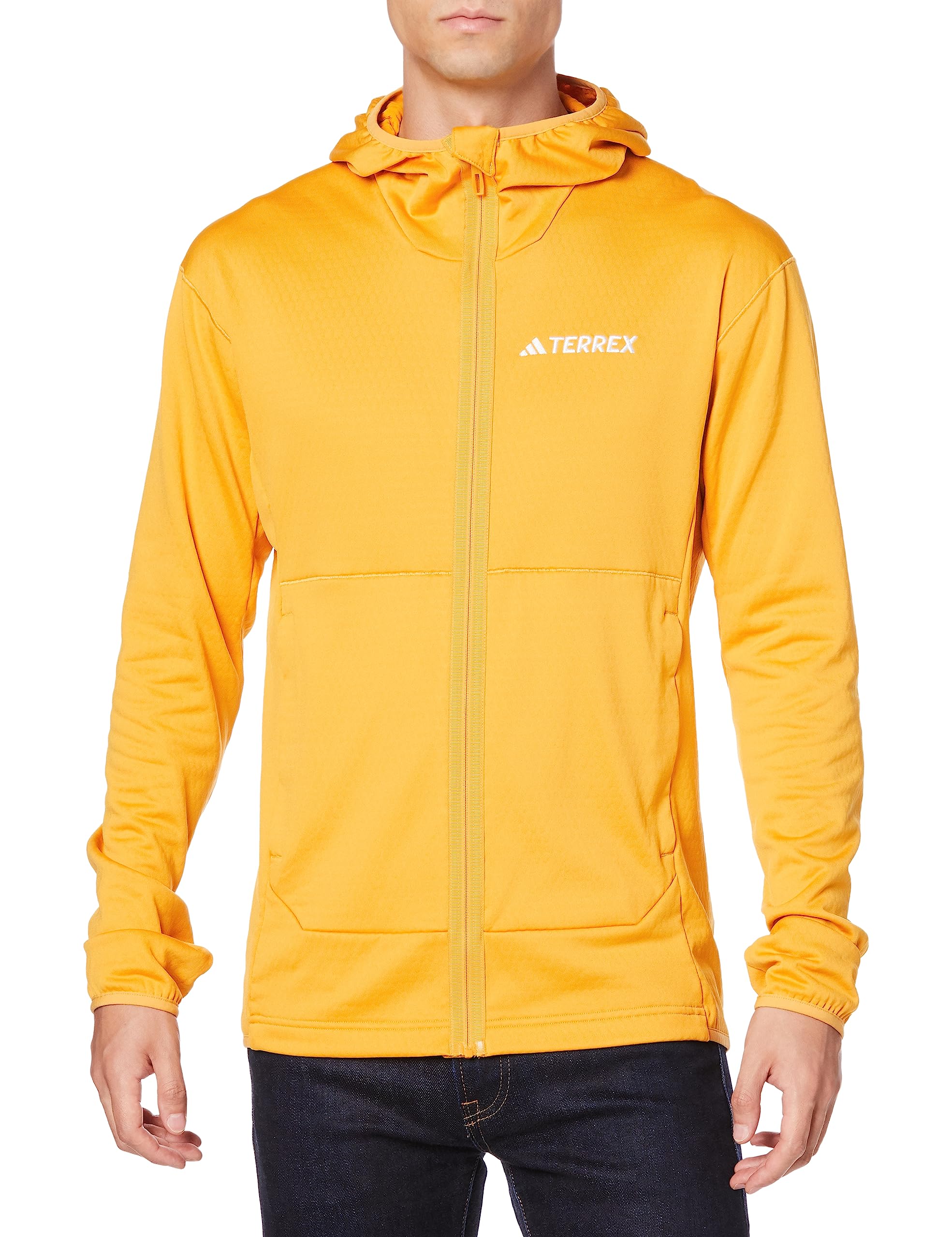 

Мужская флисовая куртка с капюшоном Adidas Terrex XPERIOR Light MKW66 желтая, предварительно натертая (IB1825) Дж/Л