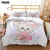 Lindo Juego de Cama de Tres Piezas con Estampado de Ratón de Dibujos Animados Suave y Cómodo Juego de Cama King Size Edredón Juegos de Cama
