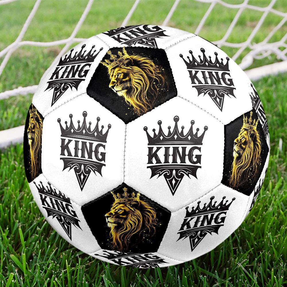 1PC Royal Emblem Golden Lion Soccer Ball Size 5 Football Machine Sewn Indoor/Outdoor Universal Football S24