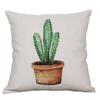 Nordic Simple Fresh Cactus Succulent Pot Linen Pillowcase 18X18In Home Decoration Short Plush Pillow Cover 45X45Cm Cushion Cover
