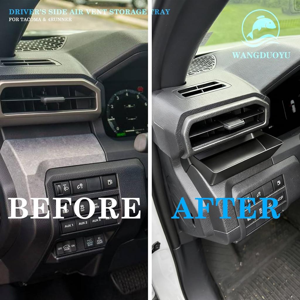 Car Air Vent Storage Tray for 2024 2025 2026 Tacoma and 2025 2026 4Runner | Driver Side, Extra Storage Organizer Box Accessories