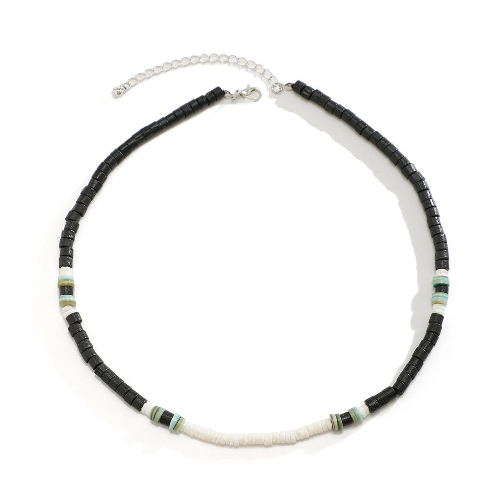 Vintage Beach Boho Surfer Coconut Wooden Chain Necklace for Men Simple Geometric Tribal Ethnic Beads Choker Neck Accessories New