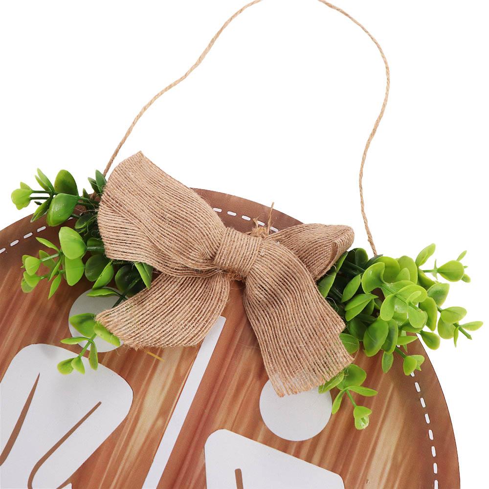 Round Wooden Toilet Sign Bow Knot Wall Hanging Signs Durable Bathroom Sign  Laundry