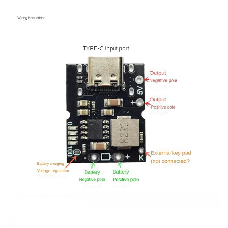 B03B-Type-C USB 5V 2A Boost Converter Step-Up Power Module Lithium Battery Charging Protection Board DIY Charger