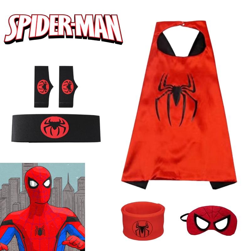 Spider-man Heldenumhang und Maske Halloween Cartoon Anime Launcher Handschuh Uhr Set