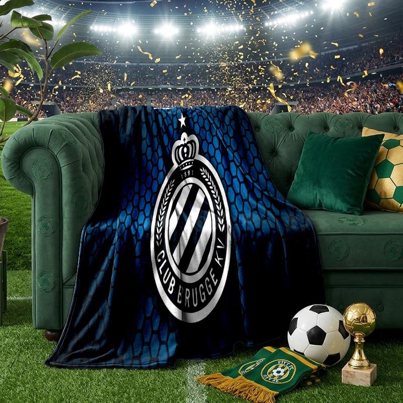 Coperta con stemma Club Brugge FC Coperte in flanella Peluche per divano letto Regali per uomini donne Coperta da viaggio per picnic Regali di Natale per tifosi