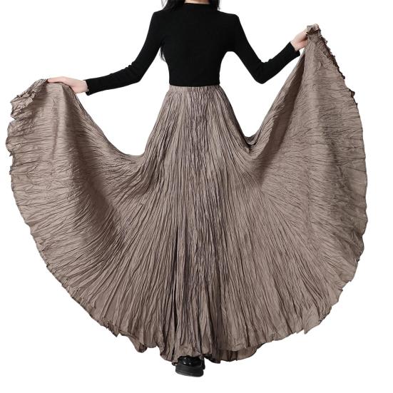Women Skirt Skirt Elastic High Waist Maxi Pleated Dance Skirt Party