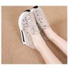 Fashion Fashion Women's Sneakers Floral Glitter Embroidery Mesh Sneakers for Women Slip On Casual Comfy Heeled Shoes Woman Wedges Shoes