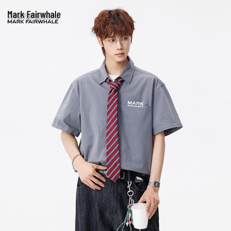 MARK FAIRWHALE Men s Summer Loose Fit Short Sleeve Casual Shirt XL