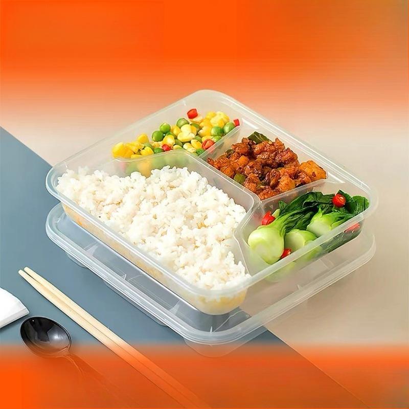 Disposable Thickened Food Container 3 4 5 Compartments with Lid for Canteen Business Meal Delivery