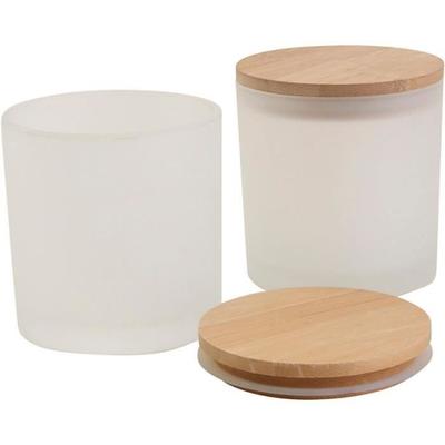 Glass Candle Holders - 9 X 8 Cm - 12 Pieces - Wooden Lids - Decorative and Practical