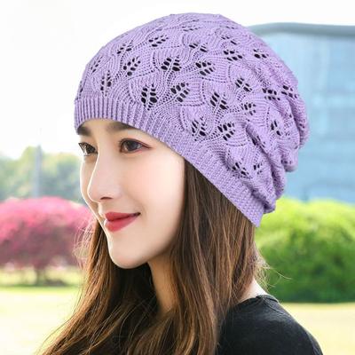 Damen Mesh Dünn Frühling Sommer Gestrickt Gehäkelt Hohl Überziehen Turban Einlagig Atmungsaktiv Kopftuch Hut