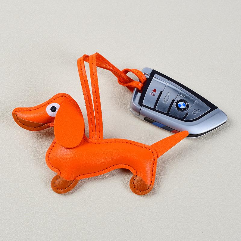 Dopamine Dachshund Pendant Bag Versatile Pendant Niche PU Cute Fashion Puppy Car Keychain Accessories