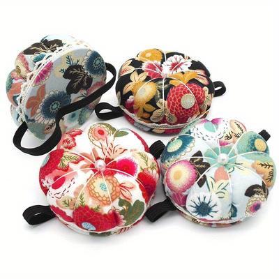 Kürbisform Nadelkissen Halter Nähset DIY Basteln Nähnadel Elastisches Armband Stecknadelkissen