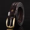Waistband Weave Belt Men 3.5cm Width Braided Waist Belt Luxury Woven Leather Belts  Male