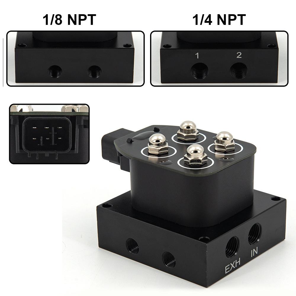 12V Solenoid Valve Air Suspension Manifold Valve w/ Remote Control Kit 0-200PSI