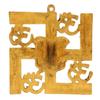 Lord Ganesha On Om Swastik Metal Golden Wall Hanging