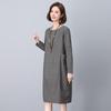 2025 Retro Floral Loose Fit Dress for Women - Spring & Autumn, Round Neck, Perfect for Middle-Aged Mothers