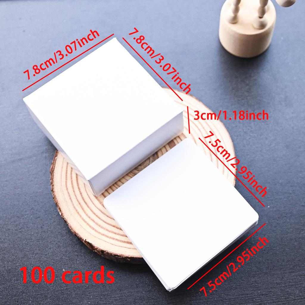 100pcs Retro Double Sided Blank Kraft Paper Card Word Card Note Message Card DIY Postcard Gift Greeting Invitation Card