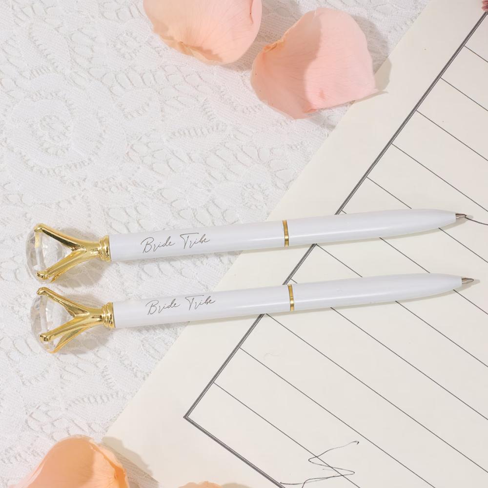 

2Pcs Bride Tribe Diamond Pen Bridesmaid Proposal Gift Bachelorette Hen Party Decor Wedding Bridal Shower Favors Maid of Honor 2pcs14cm