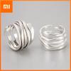 925 Sterling Silver Rings for Women Couple Minimalist Handmade Retro Interline Ring Party Jewelry Gift Prevent Allergy