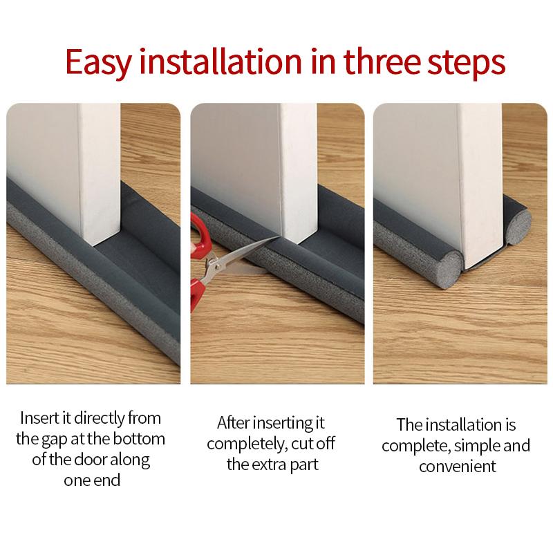 Tira de Sellado Inferior de Puerta Tira a Prueba de Viento e Impermeable Protector de Viento Inferior de Puerta Tira de Sellado de Espuma Acústica para Casa Aislada