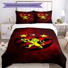 Sport Club Football Crest Printed Pattern Duvet Cover Set – includes 1 duvet cover and 2 matching pillowcases Bedroom decor Christmas gifts