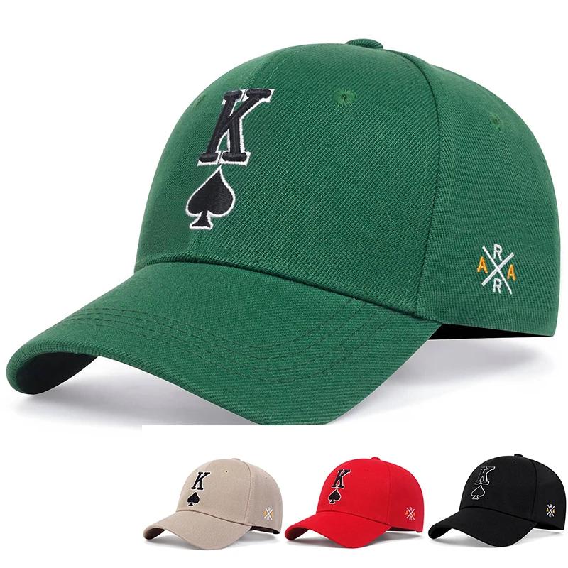 Yiran Bag Women's Unisex Spades K Embroidery Baseball Caps Spring Autumn Outdoor Sunscreen Hat Adjustable Casual Trucker Hats