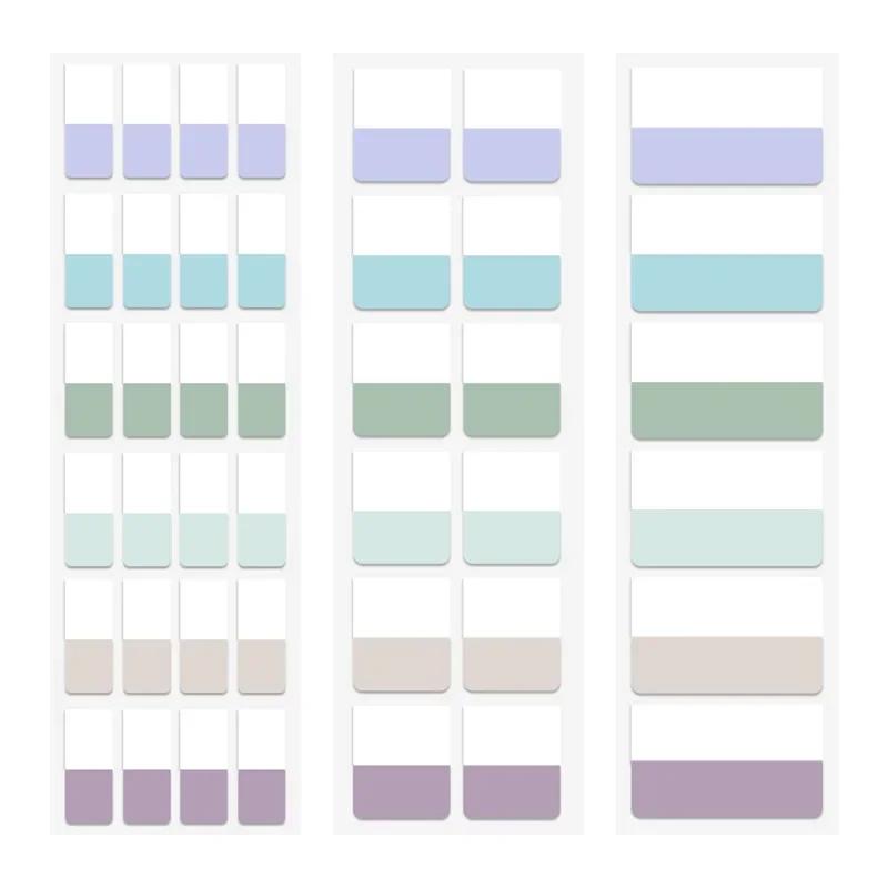 240/120/60pcs Light Colors Sticky Index Sticker Tabs, 3 Sizes 6 Colors Writable Reusable File Flag Labels Back To School