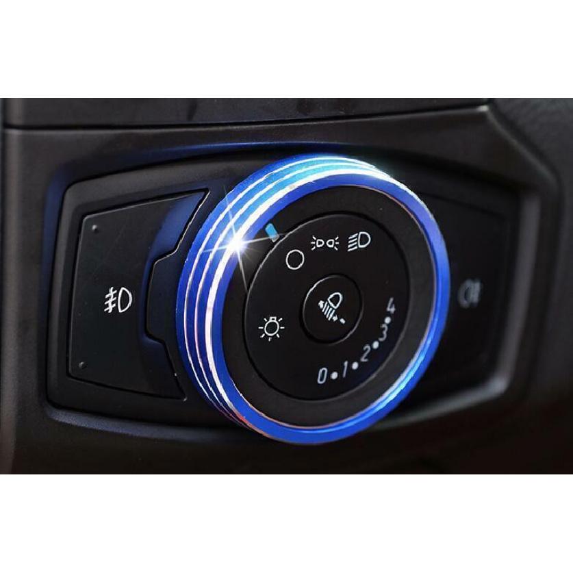 For Ford Focus 2012-2018 Blue Alloy Headlight Switch Control Button Trim new 1x