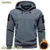 Hooded Outdoor Men's Sweater Polar Fleece Hooded Pullover Jacket Windproof Warm Top