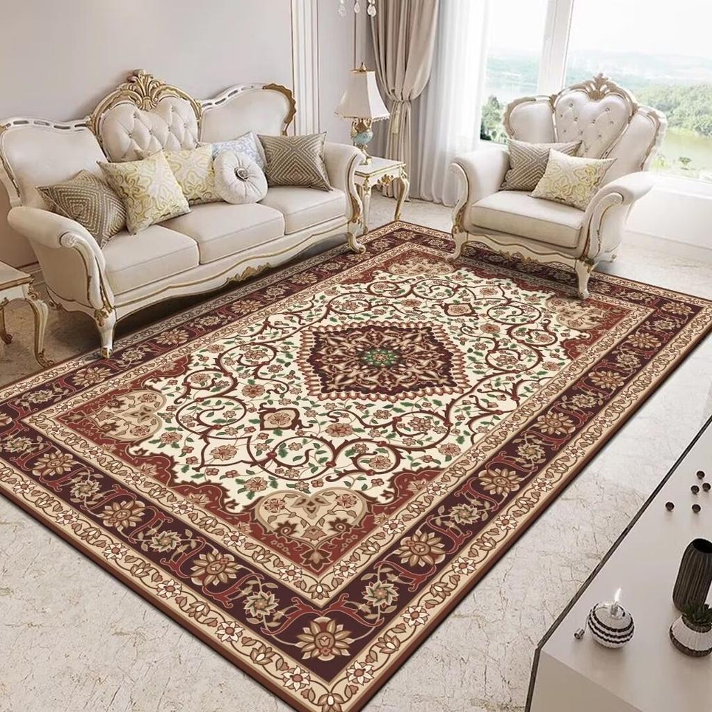 Persian Living Room Carpet Ethnic Style Bedroom Bedside Carpet Retro Home Anti Slip Wear-resistant Pad