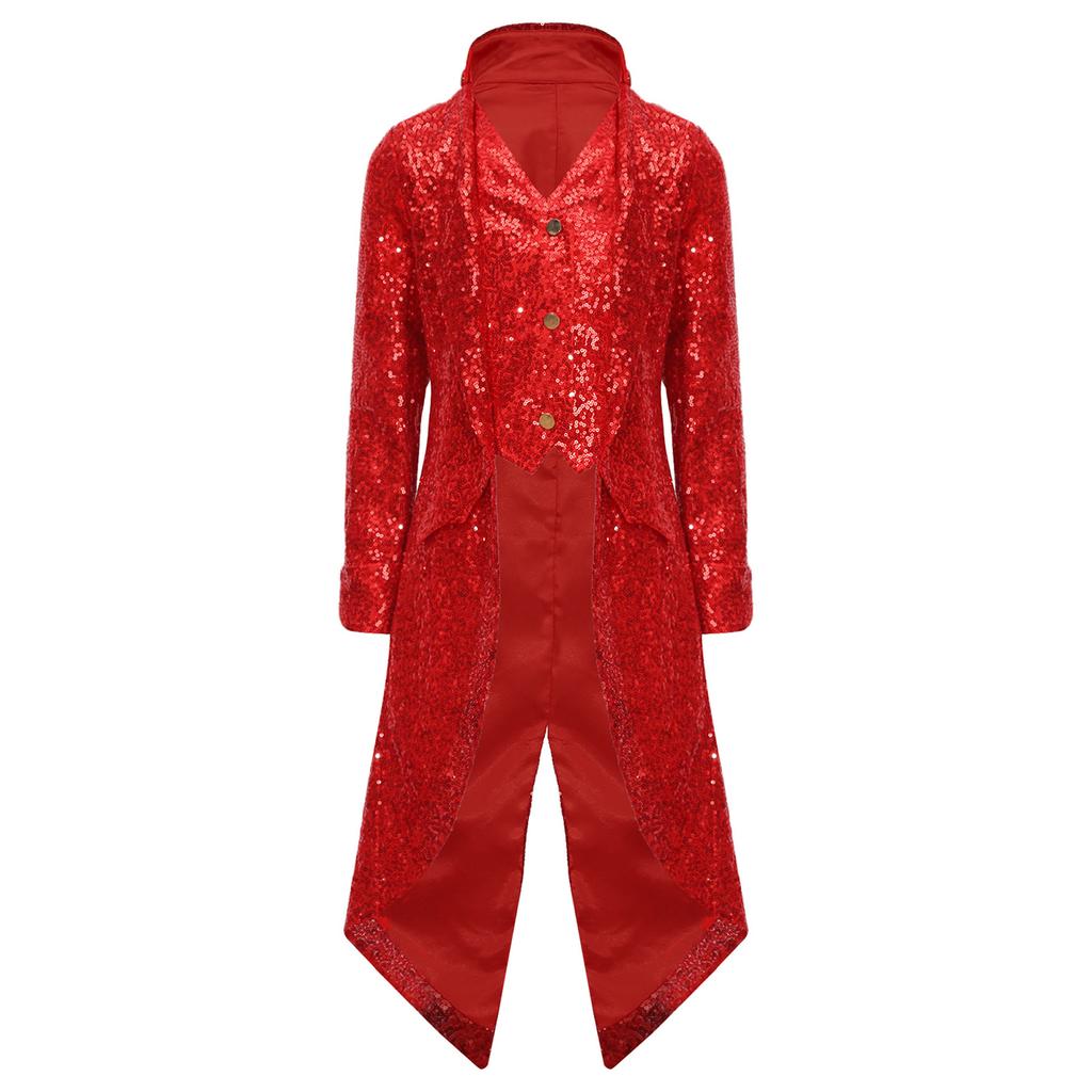 Jachetă Steampunk pentru Joacă de Rol pentru Băieți: Palton Lung Victorian Gotic cu Paiete, Perfect pentru Halloween, Cosplay și Evenimente Tematice