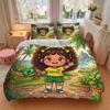 3pcs Brazilian Girl Adventure Bedding Set, Includes One Quilt Cover and Two Pillowcases, Bedroom and Guest Room Decoration. T7231155