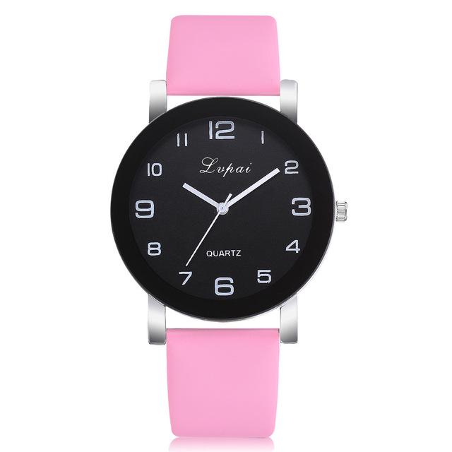 Lvpai Women's Casual Quartz Leather Band Watch Analog Valentine Gift Crystal Stainless Steel