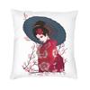 Watercolor Sakura Cherry Blossoms Pillow Case 40X40Cm Home Decoration Japanese Floral Modern Cushion Cover Car Pillowcase