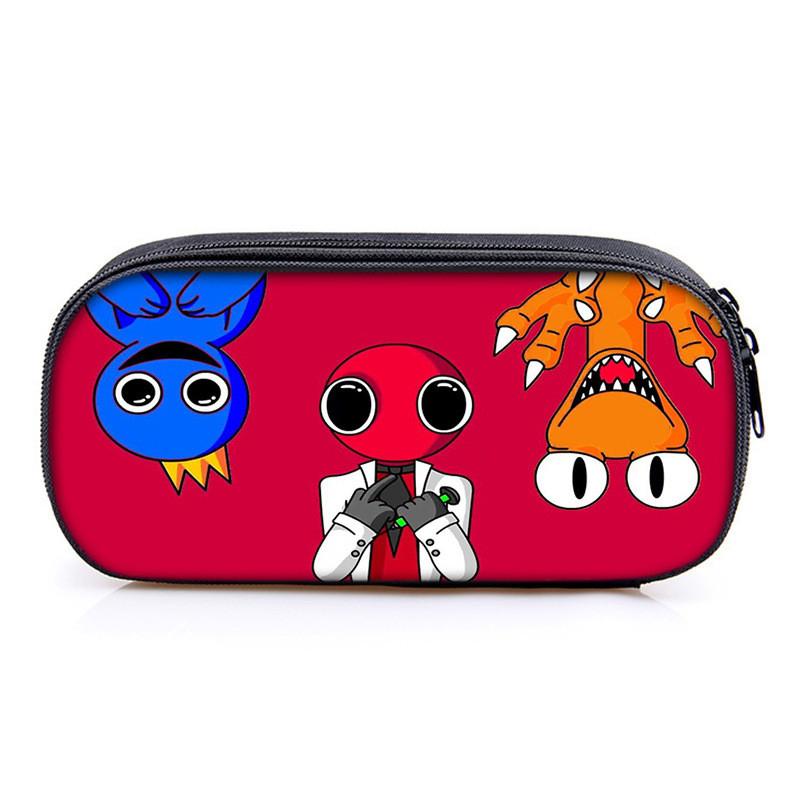 Rainbow Friends Pencil Case With Polyester Material For School Kids Gift Storage Organizer