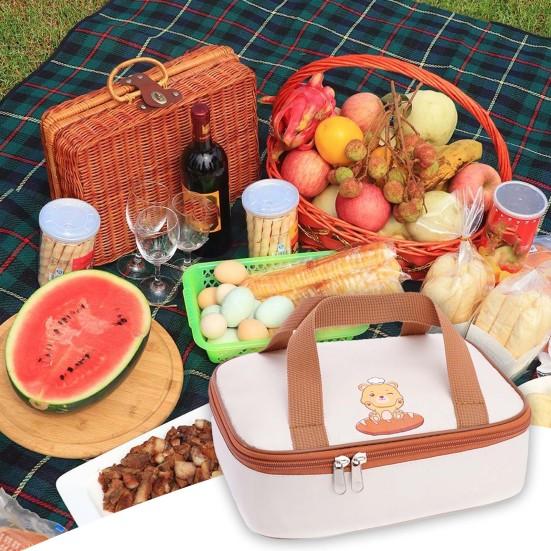 Tepelně izolovaná taška Design s dvojitou rukojetí Kuchyňské potřeby Oxford Hadřík Piknik Turistika Tepelně izolovaná taška na oběd Pohodlná