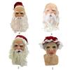 Halloween Party SantaClaus Latex Mask Party Dress Up Supplies Christmas SantaClaus Hat Mask Full Face SantaClaus Mask