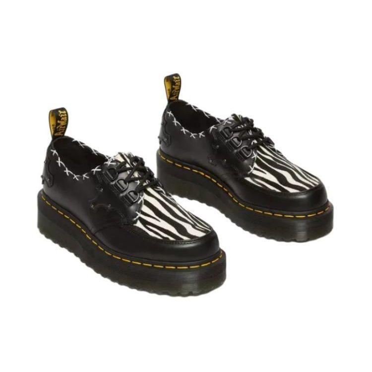 Dr. Martens Leather Fashion Lace-Up Low-Top Casual Shoes Unisex Casual Shoes Black 31679195