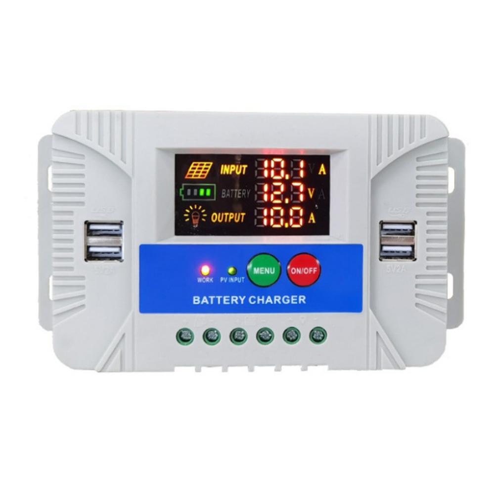 

20A Solar Charge Controller 12V 24V with Temperature Sensor LCD Display Supports Multiple Battery Types and Multi USB Output China Mainland