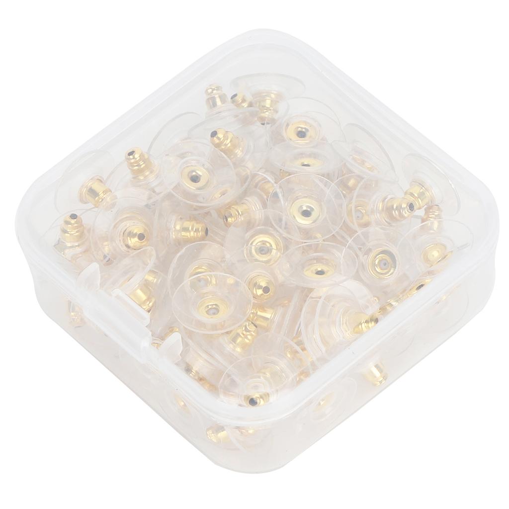 100Pcs Earring Backs Replacement Pierced Backing Stopper Boxed DIY Material Jewelry Accessories
