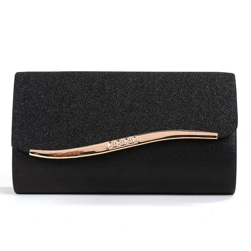 

Модная японская и корейская женская сумка с металлическим краем и магнитной пряжкой на одно плечо 23-12-6cm чёрный