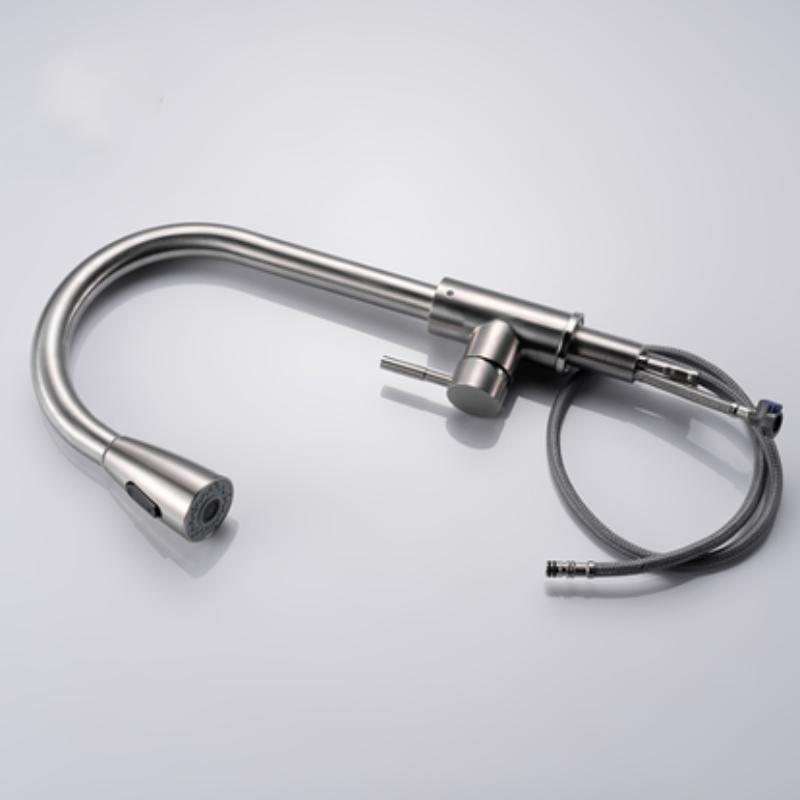 1pc Stainless Steel Kitchen Faucet, Kitchen Sink Hot And Cold Faucet Can Rotate 360° Splash-proof Water Faucet Stainless Steel