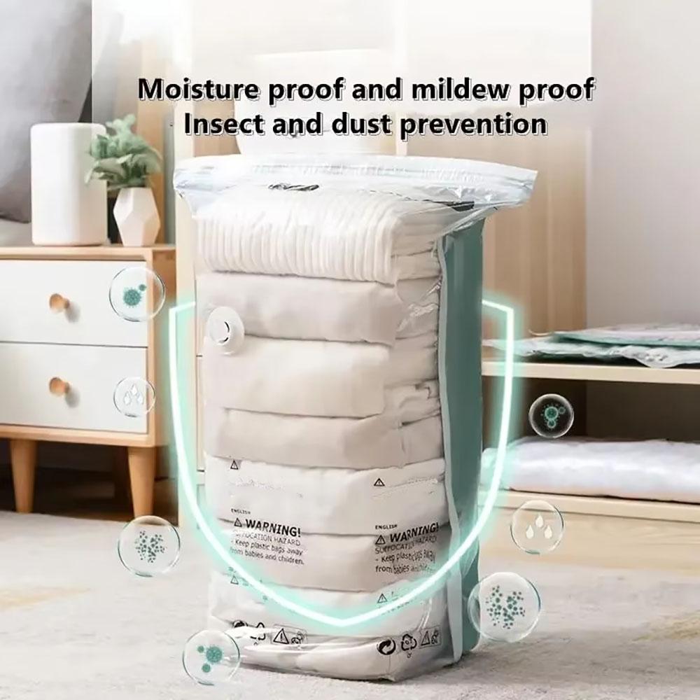 No Need Pump Vacuum Large Plastic Storage Bags Storing Clothes Blankets Reusable Compression Empty Bag Travel Accessories
