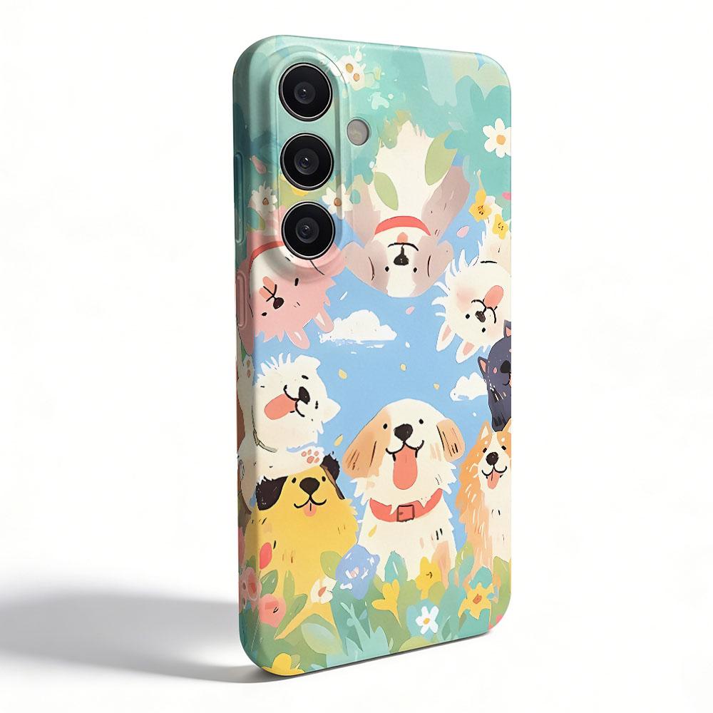 Cartoon Dog Pattern Glossy Film Hard PC Phone Case for Google Pixel 7 7a 8 8a 9 9a Pro XL 5G